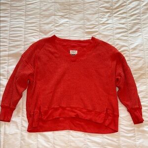 American Eagle Outfitters Red V-Neck Sweater